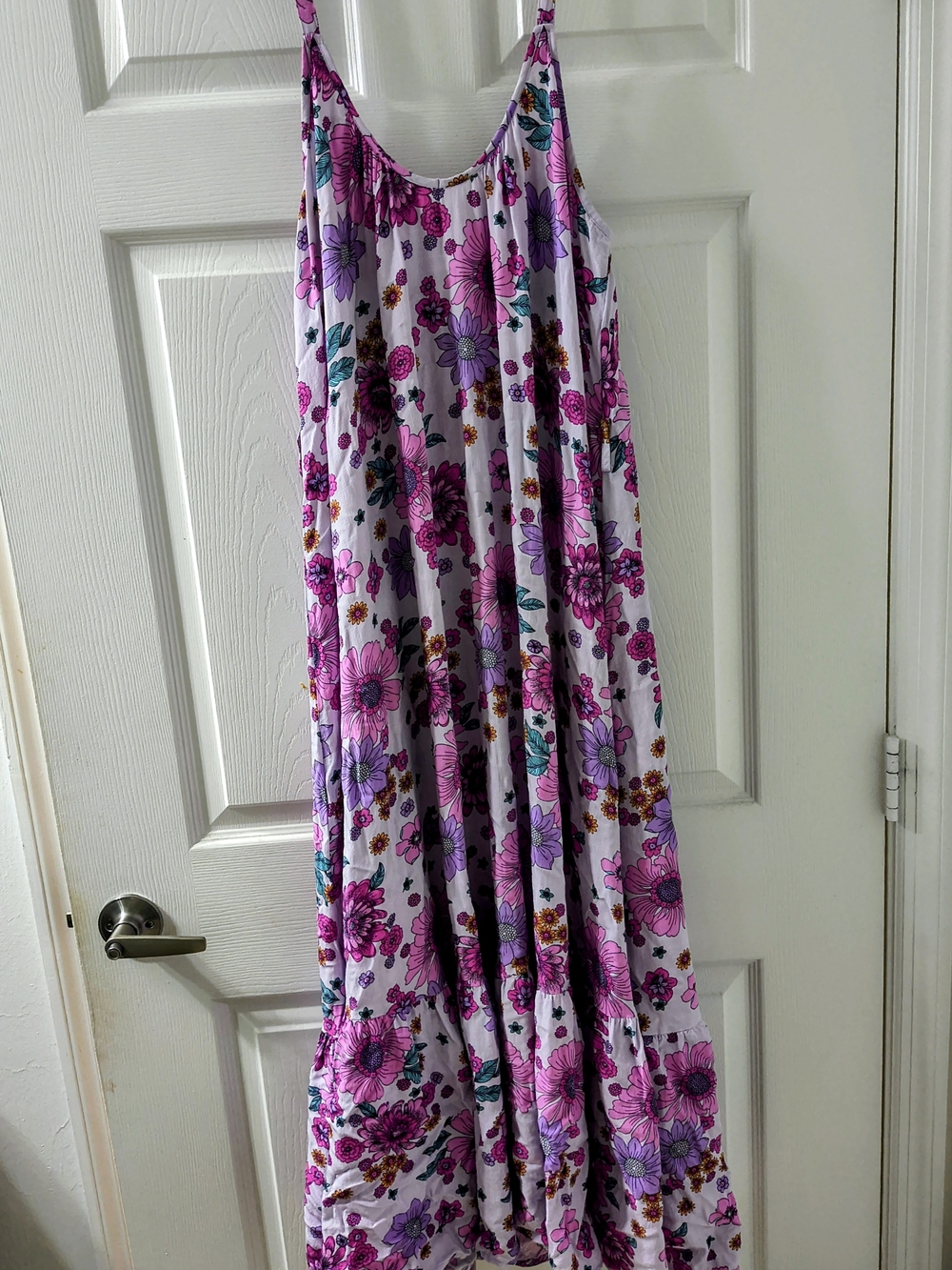 Beautiful Label Of love Floral Black, Pink, And Purple Maxi Dress